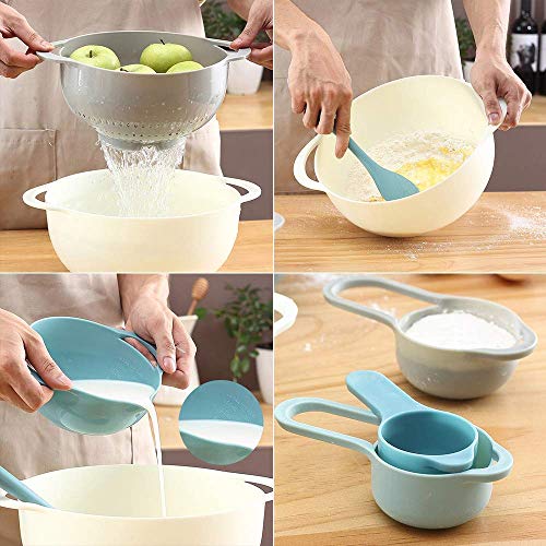 13 Pcs Mixing Bowls Set, RV Camping Accessories Set, Apartment Kitchen Gadget Easy Storage, Inculding Measuring Cups Colander Sifter Large Bowl Whisk Scraper, Great for Cooking and Baking, No BPA - view 5