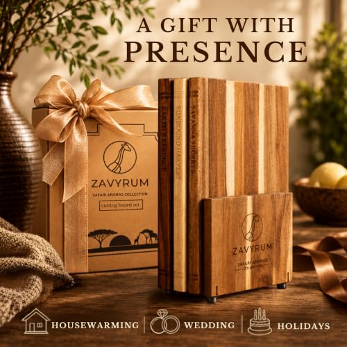 Book Cutting Board Set - 3 Hardwood Chopping Boards - view 6