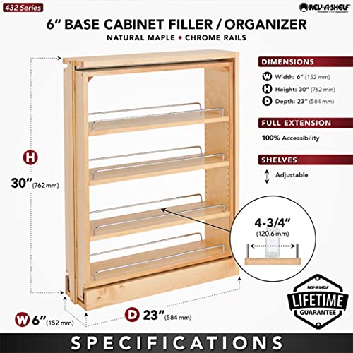Kitchen Cabinet Pullout Wall Filler, 6" W x 30" H - view 3