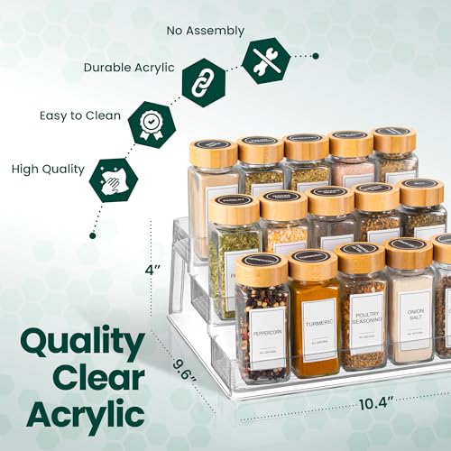 Clear Acrylic 3-Tier Spice Rack, Cabinet Pantry Organizer - view 3