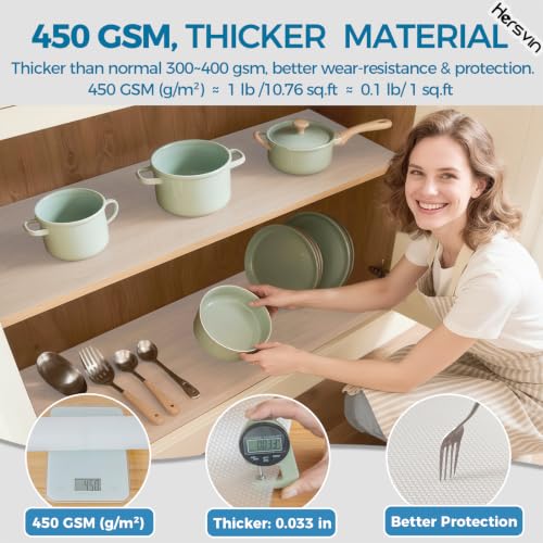Shelf Liner, 24" x20' Non-Adhesive Drawer Liners EVA Kitchen Cupboard Cabinet Covering Undersink Mat Washable Fridge Lining Paper for Home Office (Clear/Dot) - view 2