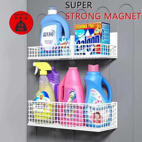 Magnetic Shelf Fridge Basket Bin Washer Dryer Locker Whiteboard Cabinet - view 2