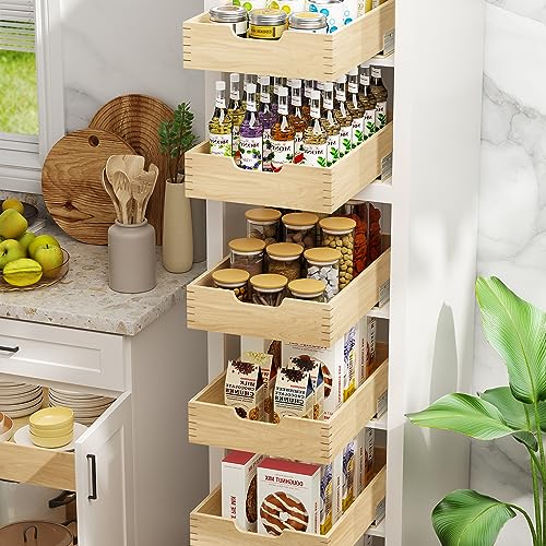Pull Out Cabinet Organizer 28½" W x 21"D, Slide Out Wood Drawer Shelf - view 3