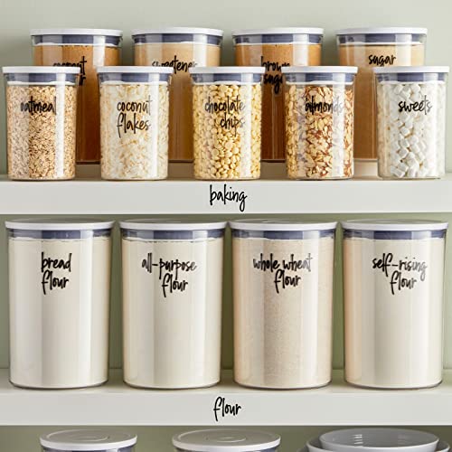 Pantry Labels for Food Containers - 157-Piece, Black Script Vinyl - Jar & Bin Labels & Food Storage Organization Stickers - view 2
