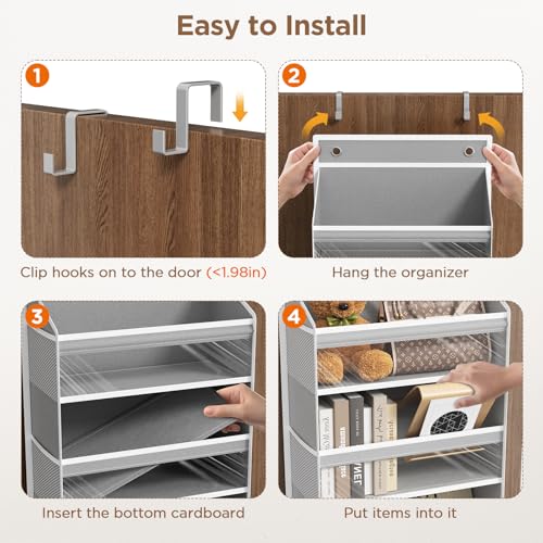 6 Tiers Over The Door Organizer, Behind The Door Storage Hanging Shelves - view 6