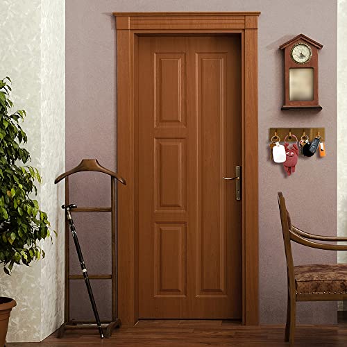 Key Holder for Christmas Wall Decorative, Adhesive Stainless Steel Key Hooks, Key Hanger Key Organizer Towel Hook Coat Hanger for Entryway Hallway Kitchen (Four Rows, Golden 1 PC) - view 3