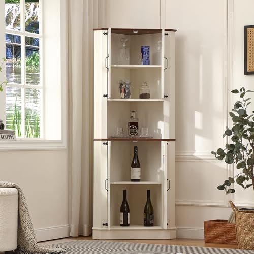 68'' Farmhouse Corner Storage Cabinet with Adjustable Shelf - view 6
