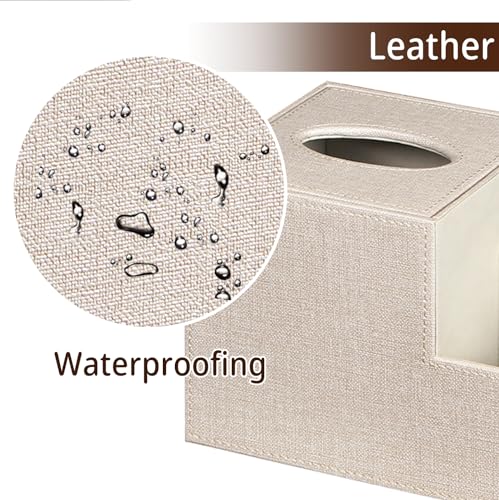 PU Leather Square Tissue Box Cover - Multi-Functional Tissue Box Holder - view 5