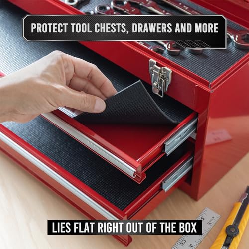 Toolbox Liner Non-Slip Tool Drawer Liner 16ft x 16" Black - view 3