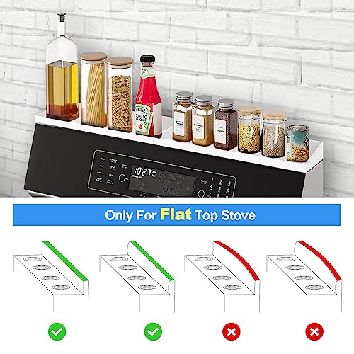 30" Magnetic Stove Top Shelf Spice Rack,2 Pack 15" kitchen Seasoning Organizers Storage Gadgets Spice Rack Over The Stove Shelf Metal (White-2 Pack 15") - view 2