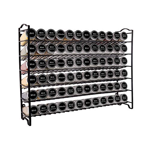 Spice Rack Organizer with 72 Spice Jars 4 oz, 396 Spice Labels - view 2