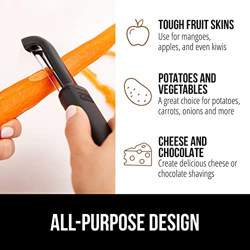 Swivel Vegetable Peeler and Pizza Cutter Wheel, Peeler is Dishwasher Safe,Pizza Cutter is Rust Resistant, Both in Black Color, 2 Item Bundle - view 5