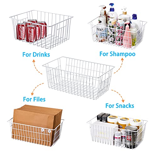 14" Upright Freezer Storage Baskets, Farmhouse Metal Wire Organizer Storage Bin for Kitchen Pantry, 6 Pack for 16/17 / 21 Cu.Ft Stand up Freezer - view 4