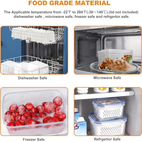 3pcs 4 in 1 Fruit Storage Containers for Fridge with Removable Colanders - view 6