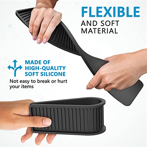 ZAPPOWARE Silicone Kitchen Sink Caddy Sponge Holder 17.7"x 4.33", Black - Bathroom Vanity Tray Organizer, Kitchen Soap Tray for Dish Scrubber, Soap Dispenser and Sponge - view 2