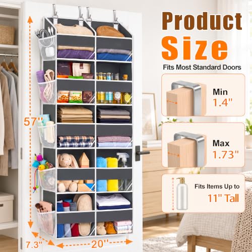 Heavy Duty Over Door Organizer 5 Tiers, 10 Front & 10 Mesh Pockets - view 2