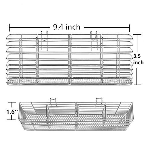 Stainless Steel Cutlery Utensil Holder Silverware Organizer with Hooks removable Drying Rack Silverware Holder Utensil Cutlery Basket Kitchen Dish Drainer Dish Drying Rack - view 4