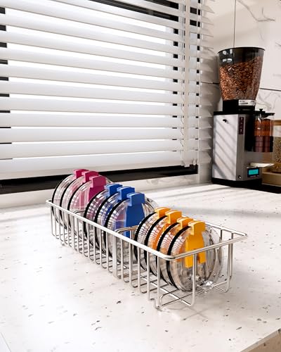Tumbler lid organizer, Stainless Steel Kitchen Container Cover Holder, Cup Lid Organizer, Inner Tumbler Lid Storage Rack in Drawer, 3 Compartments, 304 Stainless Steel, Durable Non-Rusting - view 3