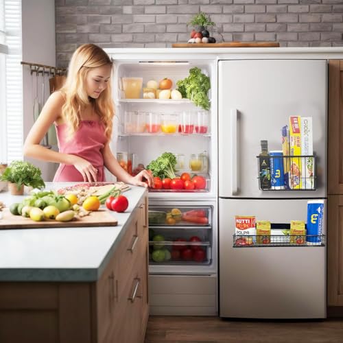 2 Pack Magnetic Storage Rack for Spice, Magnetic Organization Shelf for Refrigerator, Fridge, Washing Machine, Oven, Coffee Maker, Metal Peg Board, Stacked Washer and Dryer 010 - view 5