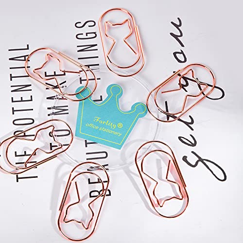 Cat Paper Clips,Large Paper Clips Rose Gold Jumbo Wide 20pcs 2 inch Planner DIY Craft Organize Paperclips for Cat Lover Office Home Decor - view 3