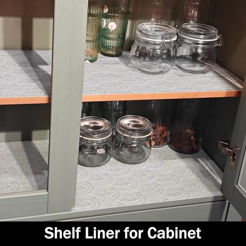 Beige Leaf Shelf Drawer Liner for Kitchen Cabinets Non-Adhesive - view 4