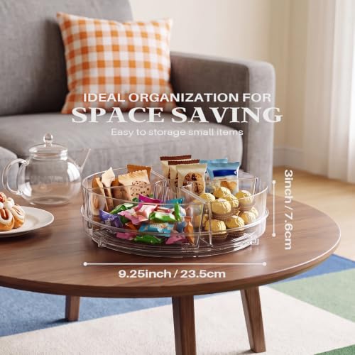 2 Pack Lazy Susan Organizer, 9 inch Rotating Storage Organizer with Bins - view 3