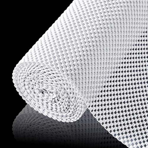 Shelf Liner for Kitchen Cabinets and Drawers, White, 12" x 120"