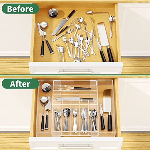 Acrylic Utensil Silverware Tray for Drawer, Clear Cutlery Organizer - view 4