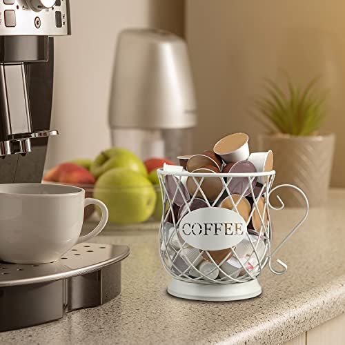 White Medium Coffee Pod Capsule Storage Holder for 35 K Cups Capacity K Cup Holder K Cup Organizer - view 2