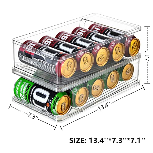 2-Tier Large Stackable Soda Can Organizer for Refrigerator - For Tall Cans of 500ml/17oz - Fridge Can Organizer Dispenser, Beverage Can Holder for Refrigerator, Pantry, Cupboard - view 6