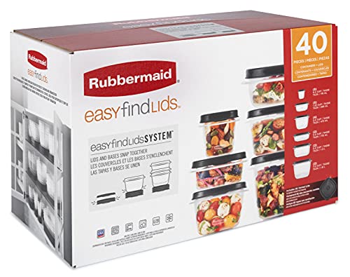 Easy Find Lids Food Storage Containers, Black, 20 Set (2093273) - view 4