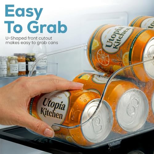 Soda Can Organizer for Refrigerator & Pantry, 2 Pack, Clear - view 4