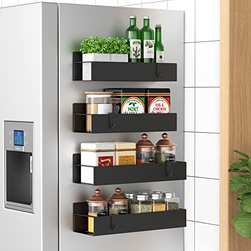 Metal Magnetic Spice Rack for Refrigerator Black, 4 Pack - view 2