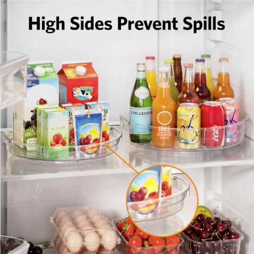 4 Pack Lazy Susan Turntable Organizer for Cabinet Pantry Fridge Clear - view 3