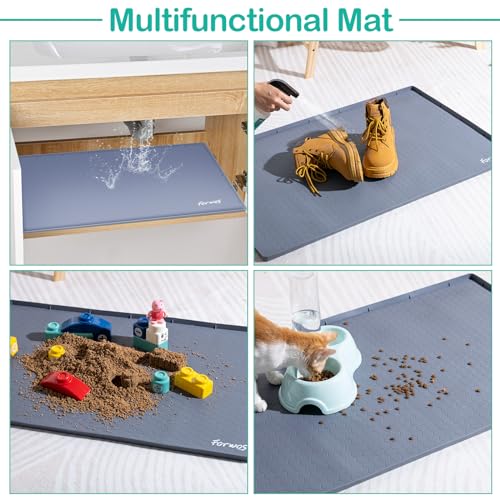 Silicone Under Sink Mat, 34"x22", Waterproof Cabinet Liner, Grey - view 5