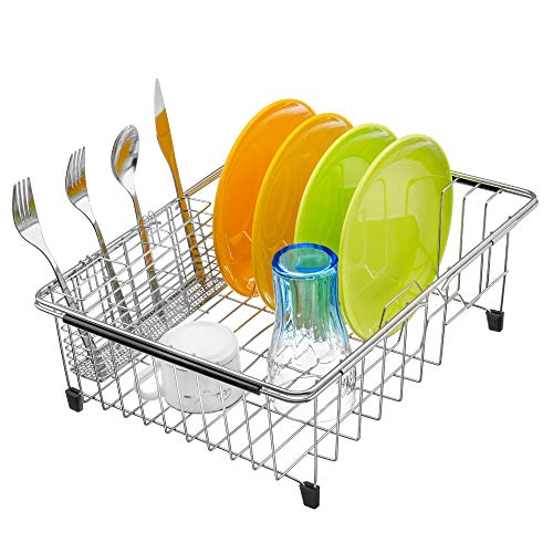 Cutlery Utensil Silverware Drying Rack Chopsticks Basket Holder with Hooks, Flatware Storage for Kitchen Dish Drainer Drying Rack, Rust Proof Stainless Steel - view 4