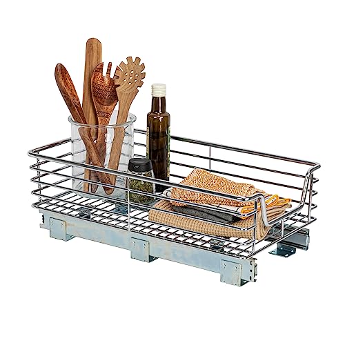 Chrome-Plated Steel Pull-Out Organizer with Artisanal Basket Detailing