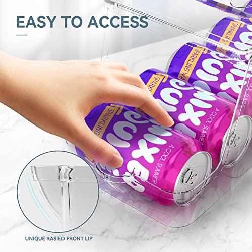 Soda Can Dispenser for Refrigerator with Lids, Stackable, 2 Pack - view 4