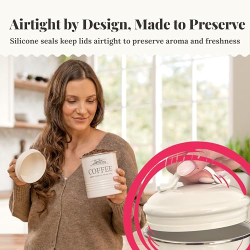 Kitchen Canisters for Countertop, 3-Piece Set with Utensil Holder - view 5