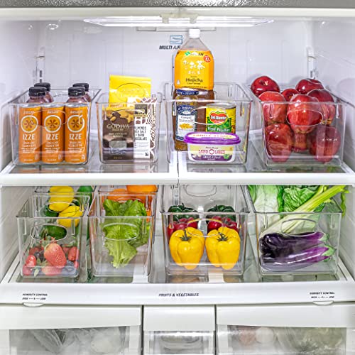 Fridge Organizers and Storage, Clear Plastic Bins (Small, 4 Pack) - view 4