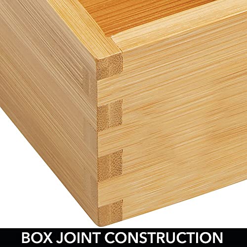 Wood Bamboo Storage Bin Container, Drawer Organizer Crate Boxes for Kitchen Pantry Cabinet, Shelf, Island or Countertop, Holds Snacks, Spices, or Drinks, Echo Collection, 4 Pack, Natural/Tan - view 5