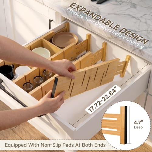 Deep Drawer Dividers For Clothes,Expandable Drawer Organizer (6, Long) - view 4