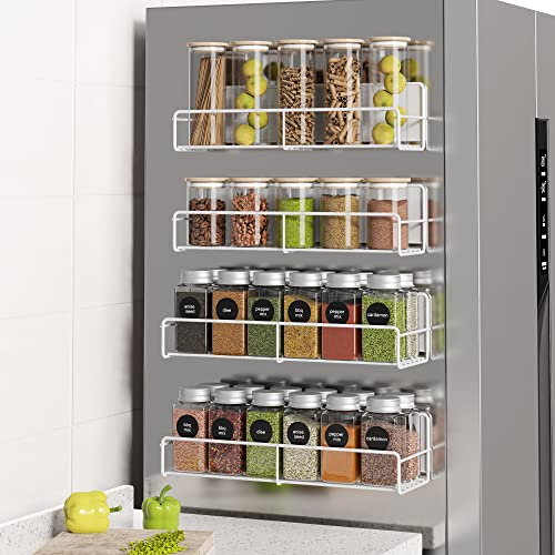 16.9 Inch Large Capacity Magnetic Spice Rack for Refrigerator Black, 4 Pack - view 3
