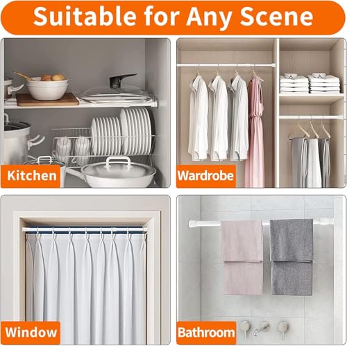 1Pcs Tension Rods Room Divider, Adjustable Curtain Rod No Drill, 53-100Inch - view 5