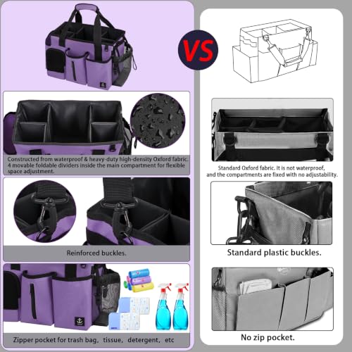 Cleaning Caddy Bag Built-in hard plastic sheet Adjustable Shoulder Strap - view 4