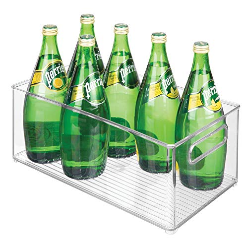 Deep Plastic Kitchen Storage Organizer Container Bin for Pantry, Cabinet, Cupboard, Shelves, Fridge, or Freezer - Holds Dry Goods, Sauces, Condiments, Drinks, Ligne Collection, 8 Pack, Clear - view 5