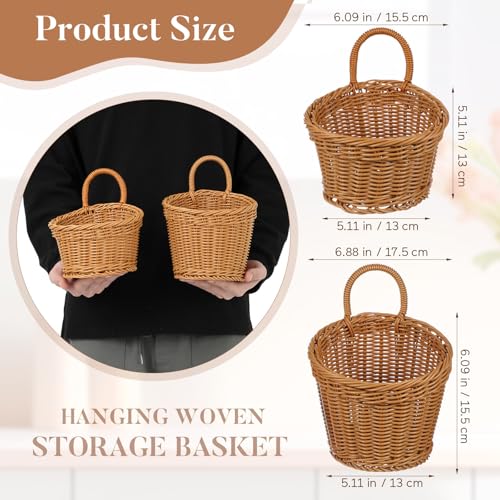 2pcs Wall Hanging Basket, Plastic Wicker Kitchen Storage for Garlic - view 2
