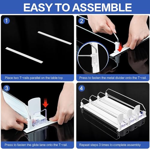Drink Organizer for Mini Fridge, Automatic Pusher Drink Dispenser for Refrigerator, Soda Can Organizer for Beer Beverage, Holds up to 16 Cans 4Row (Depth12.2 xWide13.4) - view 5