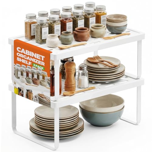 Cabinet Organizer Shelf, Countertop Risers, Kitchen Storage Rack