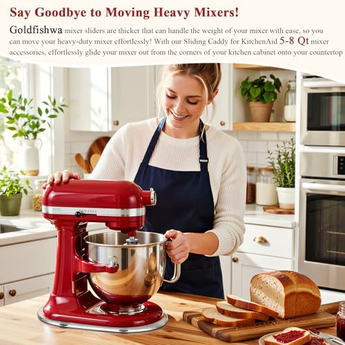 Mixer Mat Slider Compatible with KitchenAid 5-8 Qt Bowl-Lift Mixer - Thickened Acrylic Appliance Sliding Tray Kitchen Countertop Storage Mover Caddy for Kitchen Aid Professional Stand Mixer, Clear - view 6